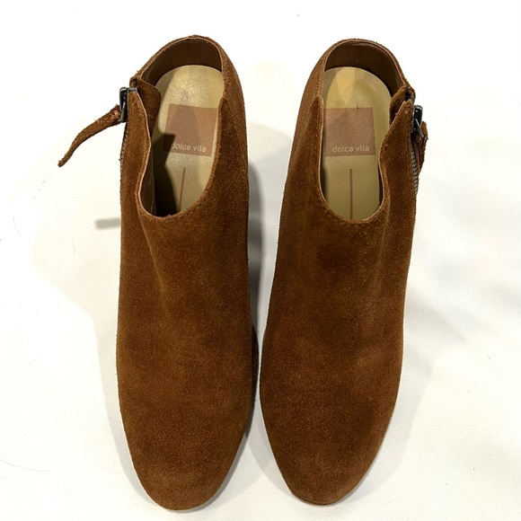 Dolce Vita Suede Mule Slip-On Heeled Booties - Picture 3 of 9